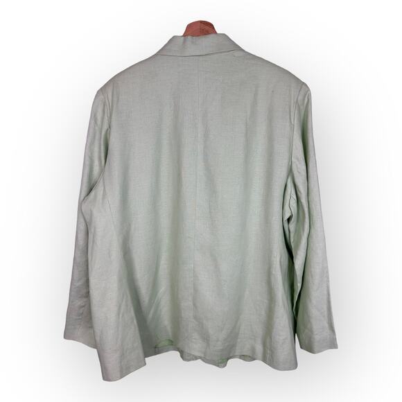 Bagatelle Womens size 22W VTG Linen Blazer Button Front Green Jacket New - Picture 2 of 8